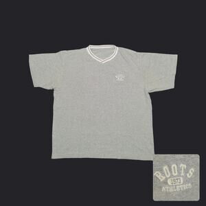 Roots Athletics | Vintage 1973 Thrashed Boxy V-Neck Tee Heather Gray XL